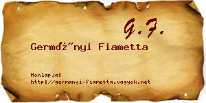 Germányi Fiametta névjegykártya